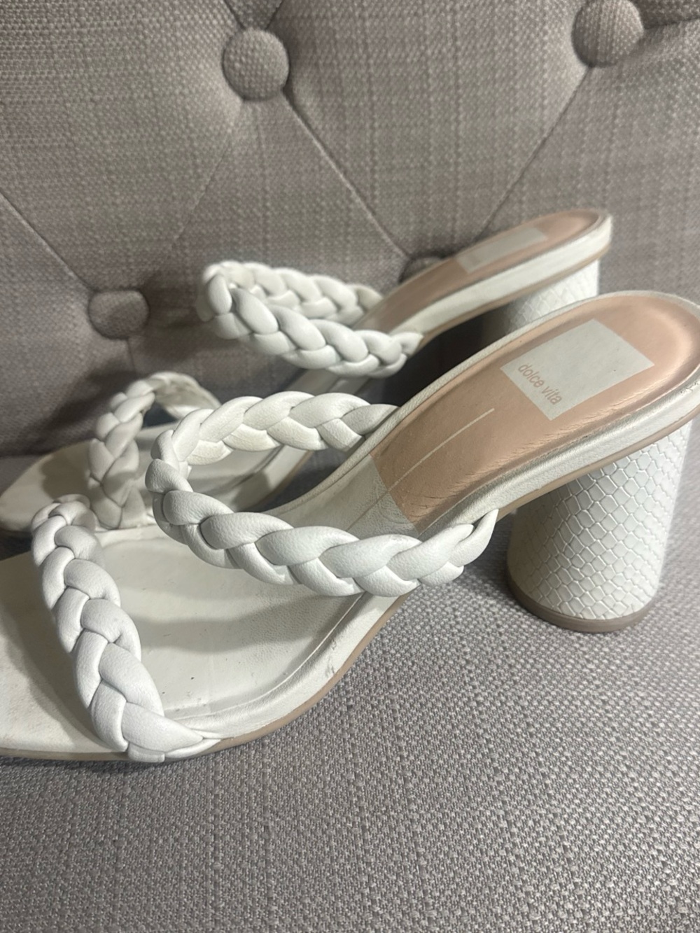 White Braided Strap Heel Sandals - Dolce Vita